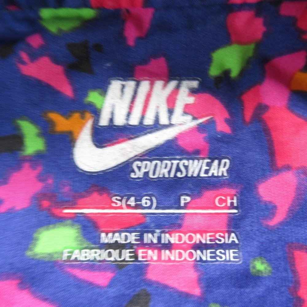 Nike Sportswear Jacket Girls Small 4-6 Purple Colorblock Full Zip Rain Retro